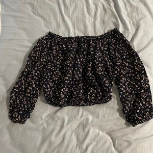 RARE brandy melville floral off the shoulder top